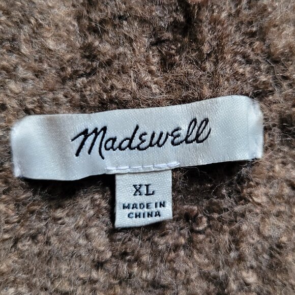 Madewell sweater sleeveless vest fuzzy brown acrylic plus size XL preppy neutral - Picture 9 of 13